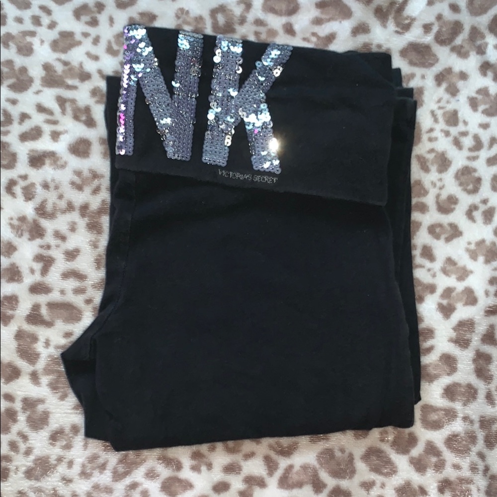 PINK Victoria's Secret Black Leggings Stretchy Athletic Fit